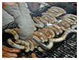 Sausages on the grill